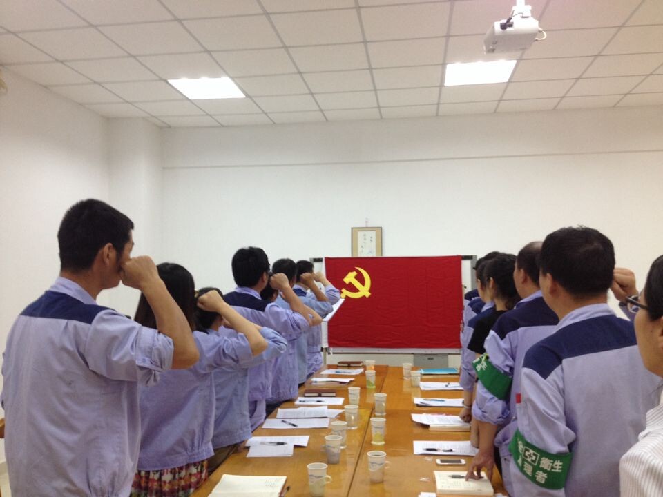 24浙江川電鋼板有限公司黨員召開(kāi)組織生活會(huì)重溫入黨誓詞.jpg