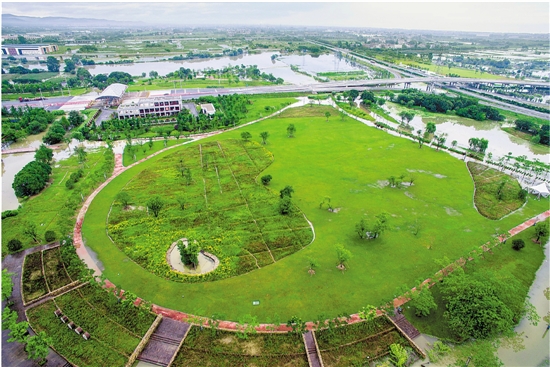 長興縣三河灣公園景觀怡人。幾年前，這里還是一片老住宅區(qū)。經(jīng)過約一年的建設(shè)，如今這里已成為城市生態(tài)公園。 譚云俸 楊赟偉 攝.jpg